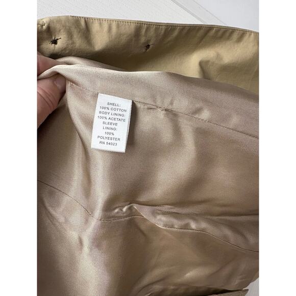 Banana Republic Tan Cotton Cropped Blazer, Lined Jacket, Women's Size 6 - Picture 5 of 6